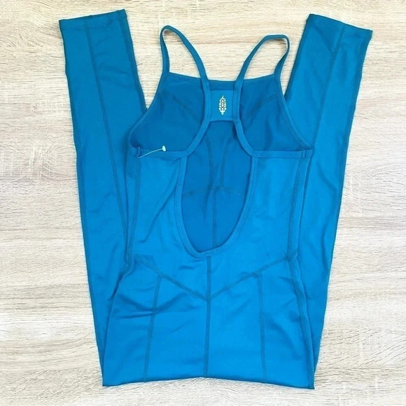 New Free People Movement Side to Side Performance Onesie Jumpsuit Blue XS - Picture 5 of 9